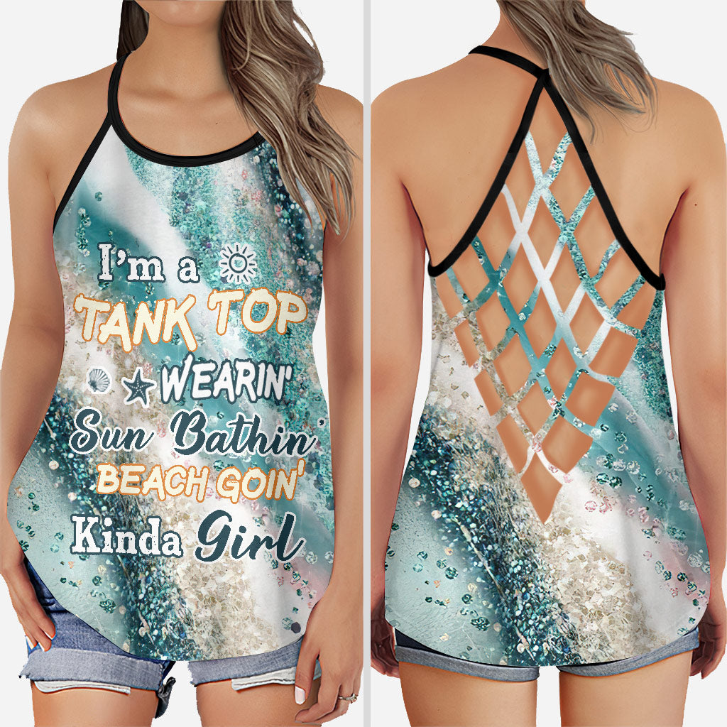 Ich bin ein Tanktop-tragendes, sonnenbadendes Strandmädchen - Sea Lover Cross Tank Top