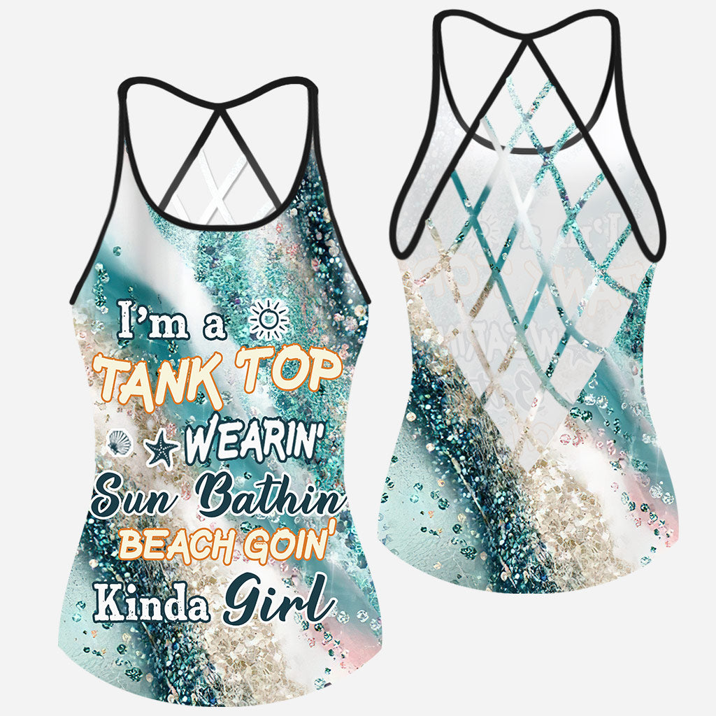 Ich bin ein Tanktop-tragendes, sonnenbadendes Strandmädchen - Sea Lover Cross Tank Top