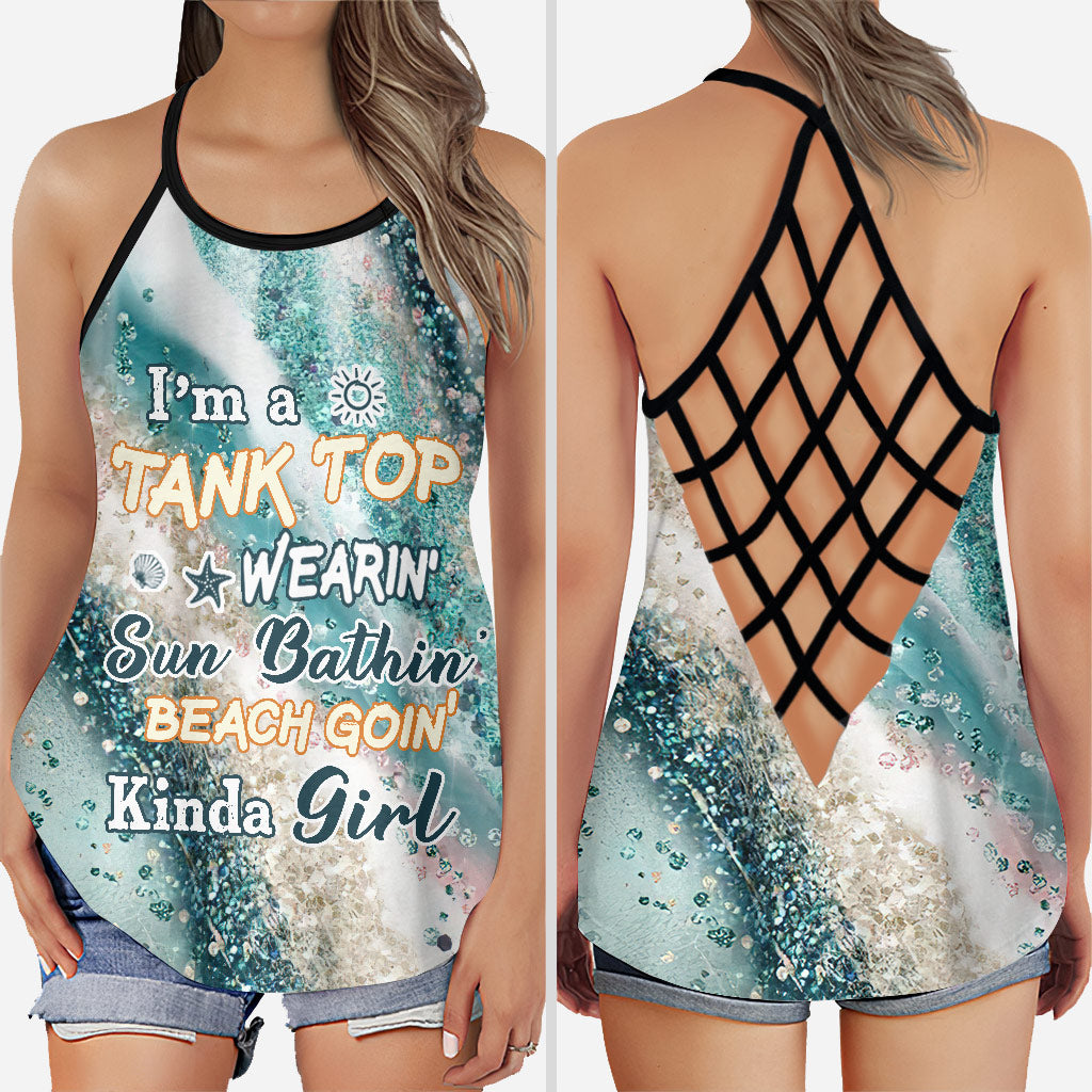 Ich bin ein Tanktop-tragendes, sonnenbadendes Strandmädchen - Sea Lover Cross Tank Top