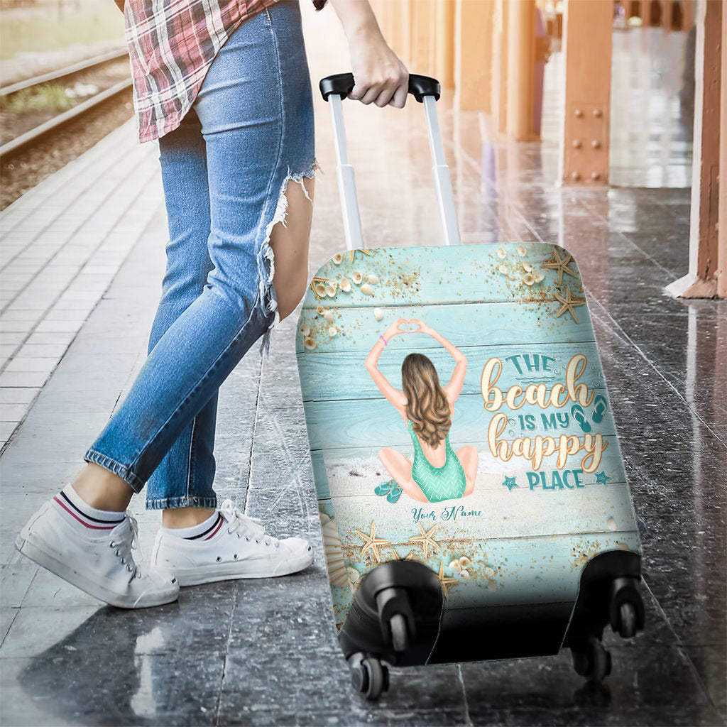 Einfach ein Mädchen, das Strände liebt – Personalisierte Gepäckhülle für Meeresliebhaber
