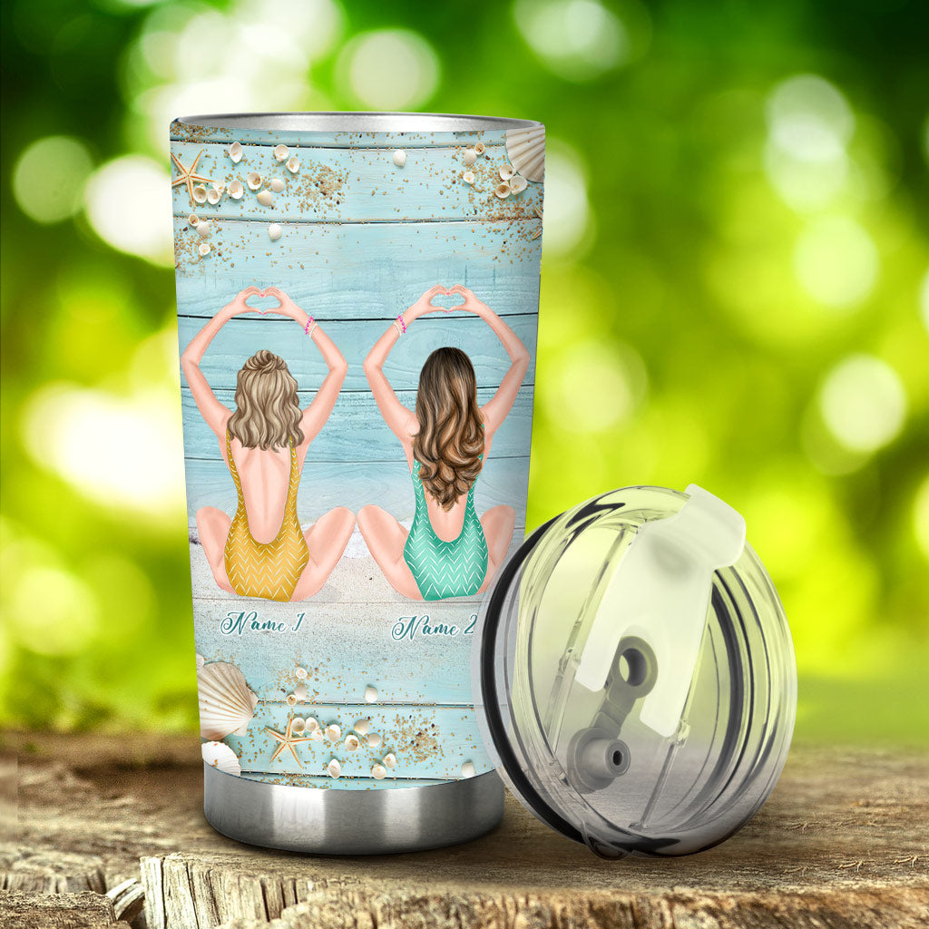 Ich liebe dich bis zum Strand und zurück – personalisierter Bestie-Becher
