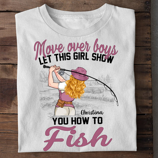 Platz da, Jungs! Dieses Mädchen zeigt euch, wie man angelt – personalisiertes Angel-T-Shirt und Hoodie