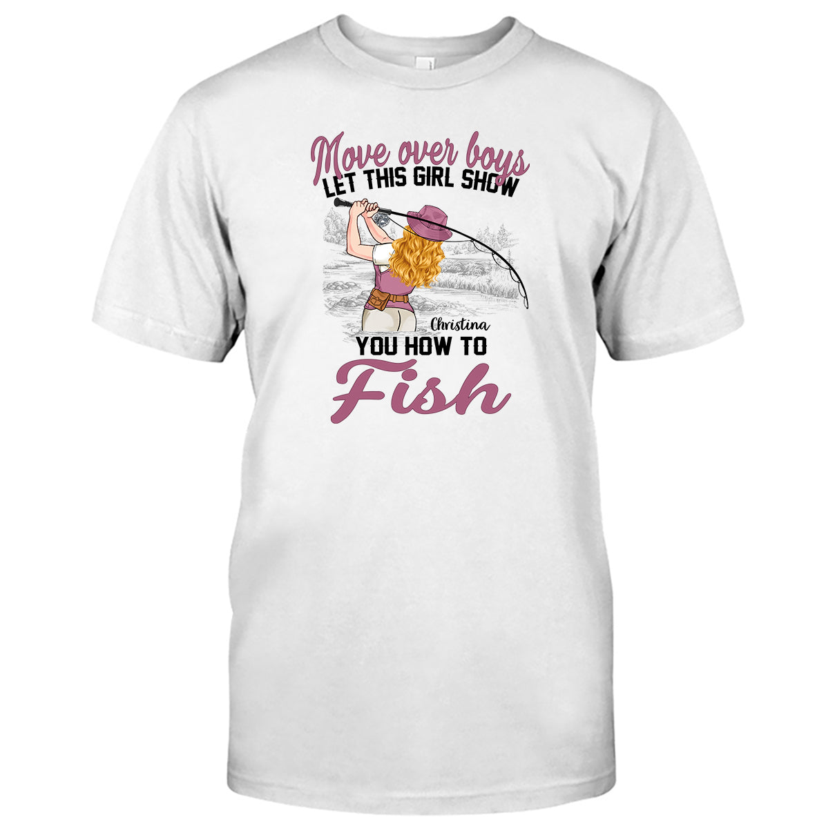Platz da, Jungs! Dieses Mädchen zeigt euch, wie man angelt – personalisiertes Angel-T-Shirt und Hoodie