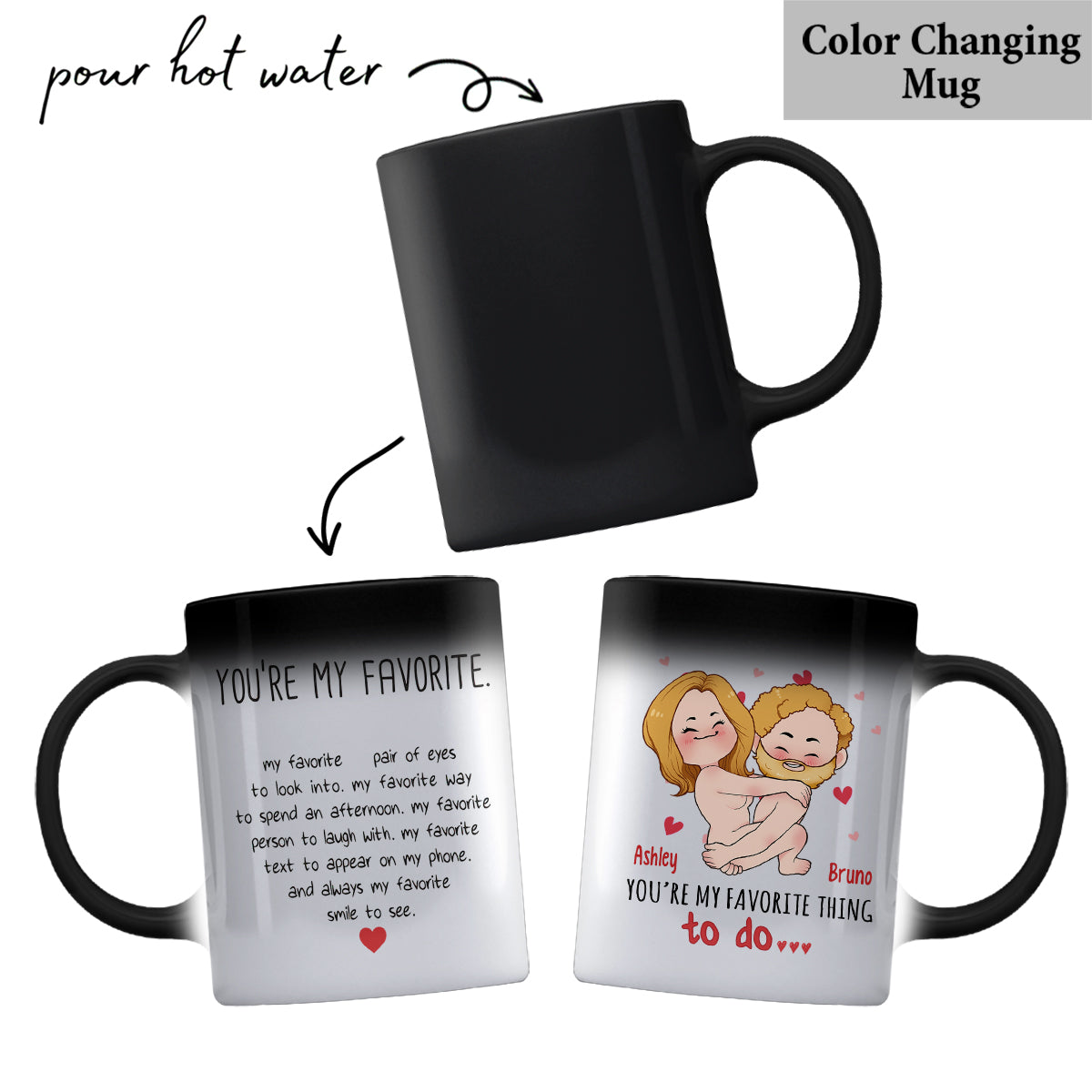 Du bist meine Lieblingsbeschäftigung – personalisierte Tasse für Paare