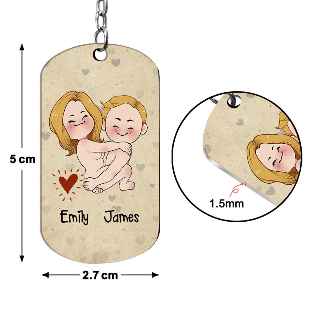 Ich hoffe, dein Tag ist so schön wie mein Hintern – personalisierter Edelstahl-Schlüsselanhänger für Paare