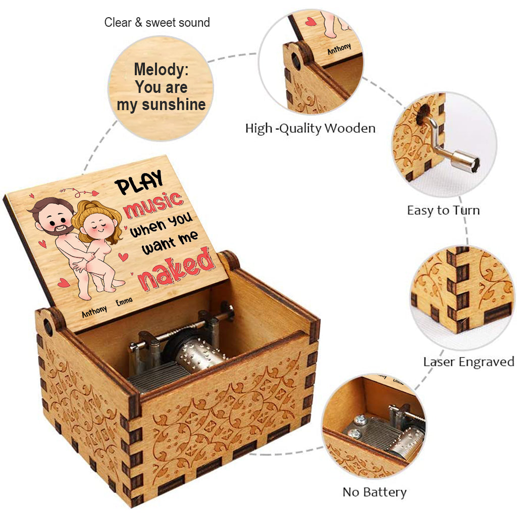 Spiel Musik ab, wenn – Personalisierte Spieluhr mit Handkurbel für Paare