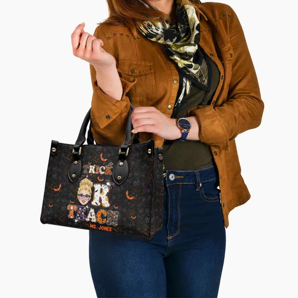 Verwöhne oder lehre – personalisierte Lederhandtasche für Lehrer
