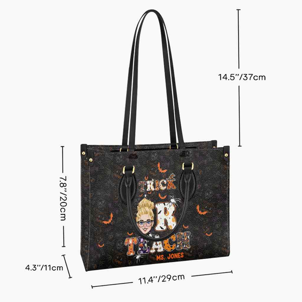 Verwöhne oder lehre – personalisierte Lederhandtasche für Lehrer