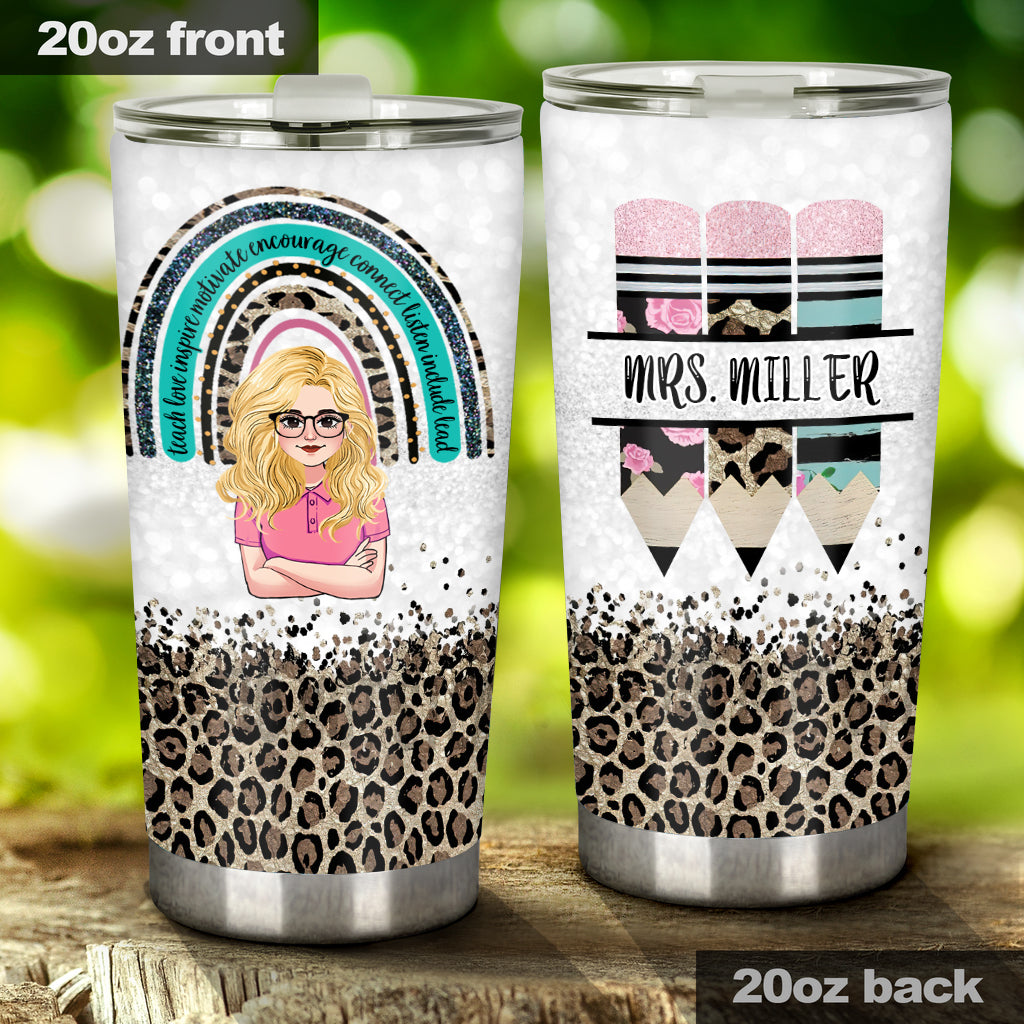 Lehren, Lieben, Inspirieren – Personalisierter Lehrer-Trinkbecher