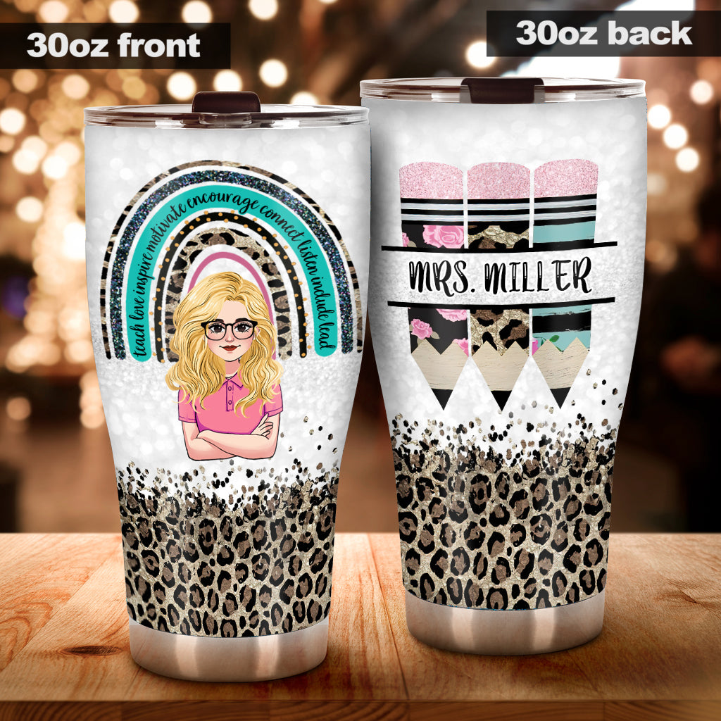 Lehren, Lieben, Inspirieren – Personalisierter Lehrer-Trinkbecher