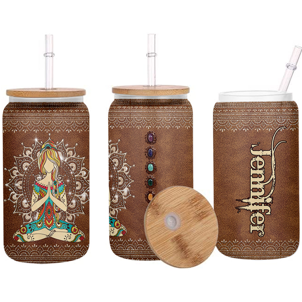 Let That S Go - Personalized Yoga Can Glass