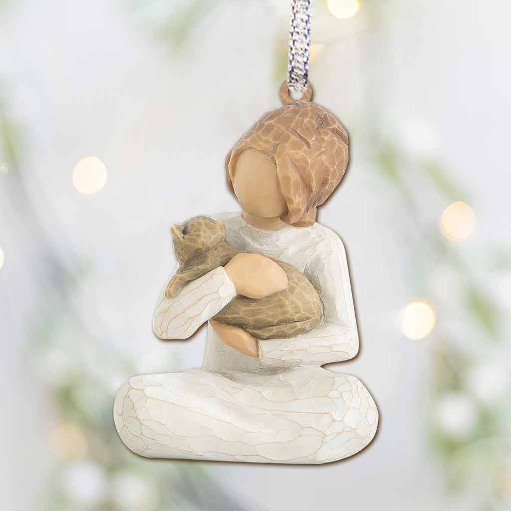 Katze und Mädchen – Weihnachtsschmuck (beidseitig bedruckt)