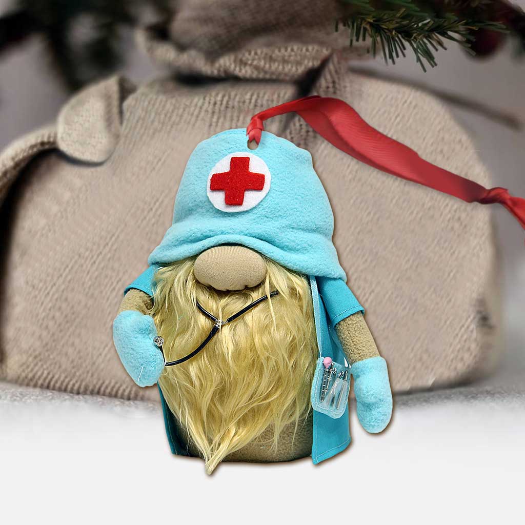 Weihnachtsschmuck „Gnome Nurse“ (beidseitig bedruckt)