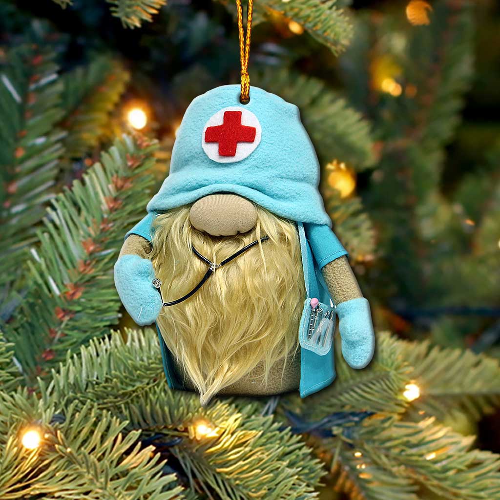Weihnachtsschmuck „Gnome Nurse“ (beidseitig bedruckt)