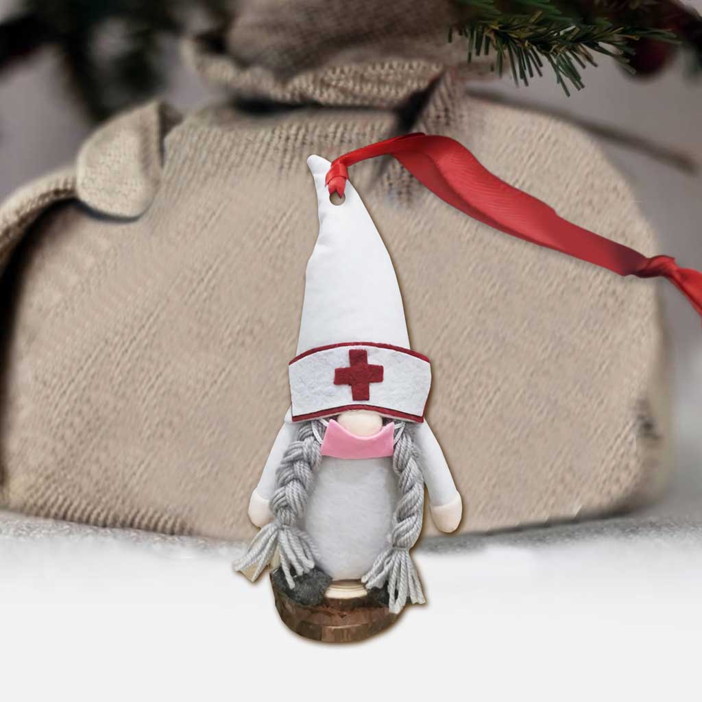 Weihnachtsschmuck „Gnome Nurse“ (beidseitig bedruckt)
