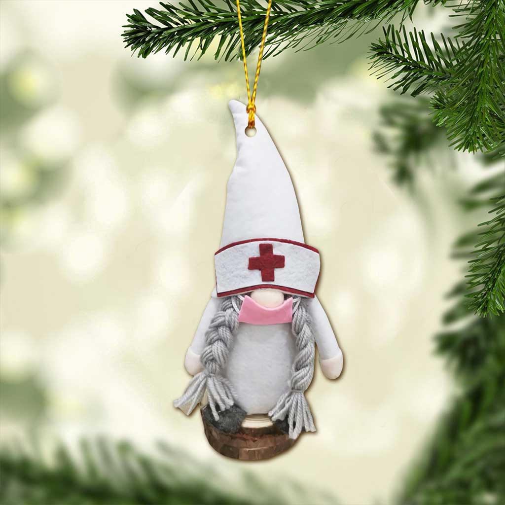 Weihnachtsschmuck „Gnome Nurse“ (beidseitig bedruckt)