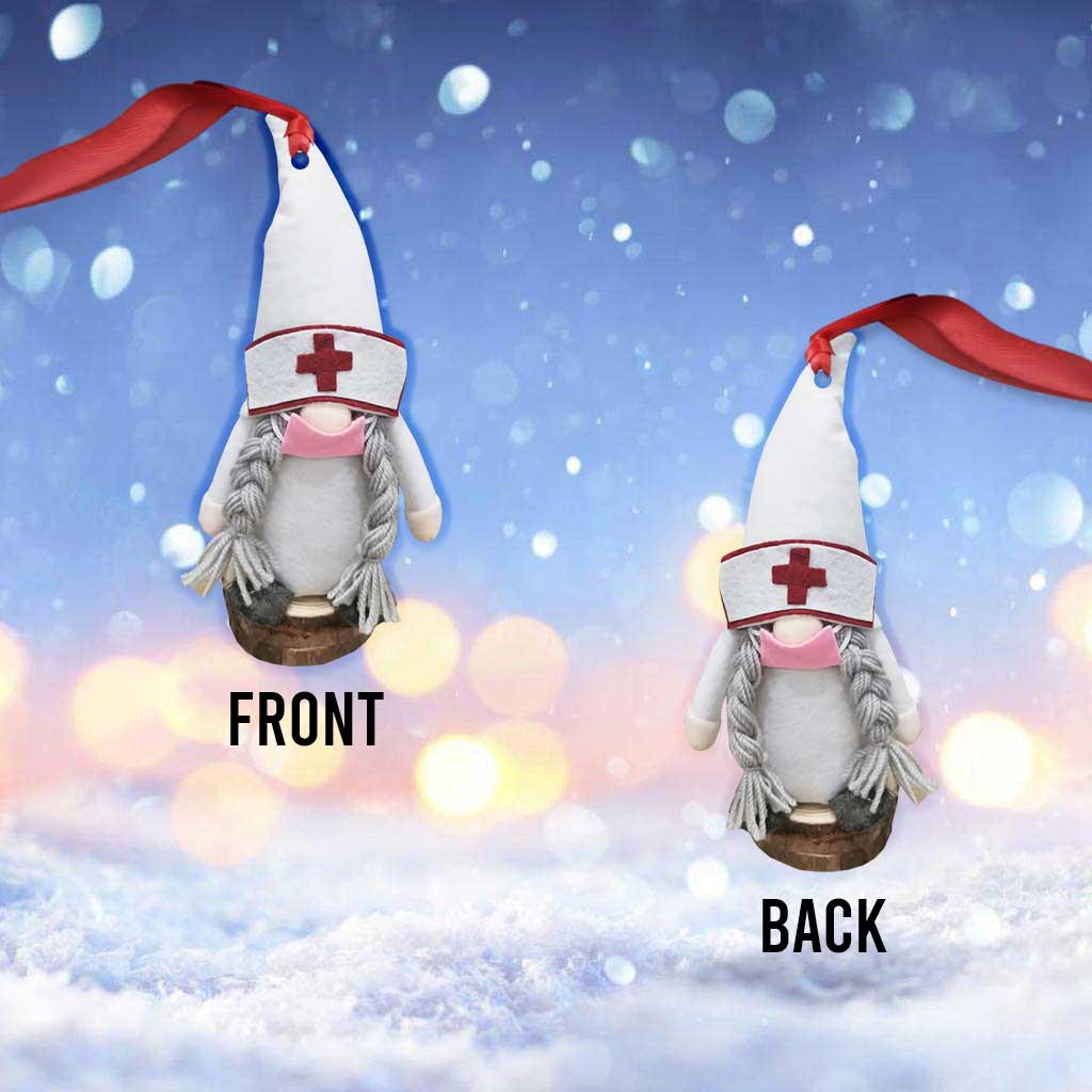 Weihnachtsschmuck „Gnome Nurse“ (beidseitig bedruckt)