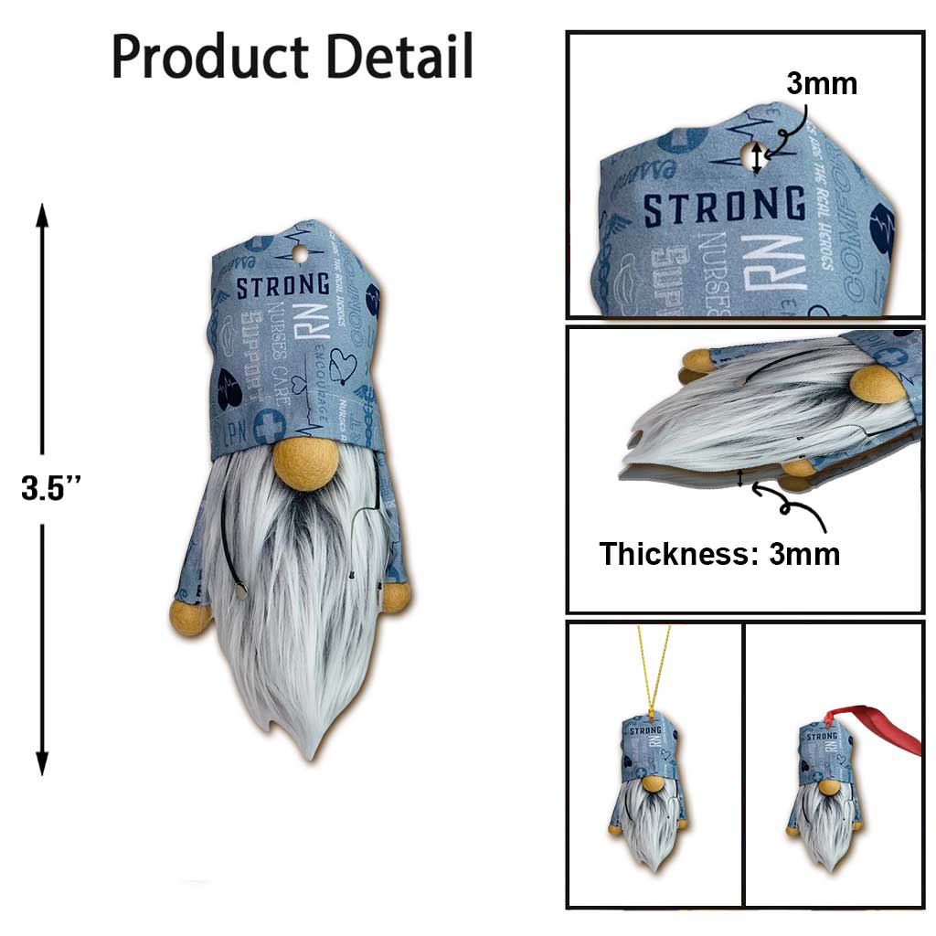 Weihnachtsschmuck „Gnome Nurse“ (beidseitig bedruckt)