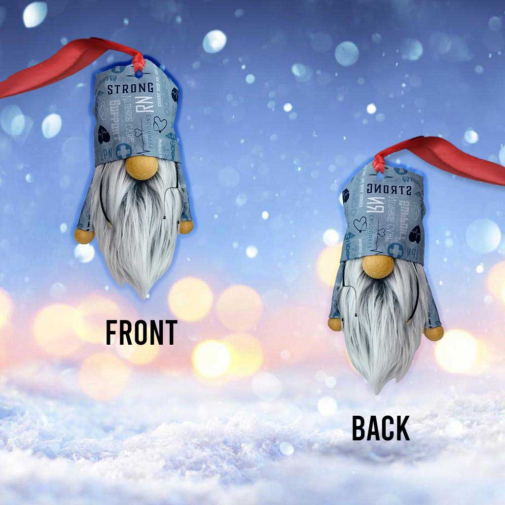 Weihnachtsschmuck „Gnome Nurse“ (beidseitig bedruckt)