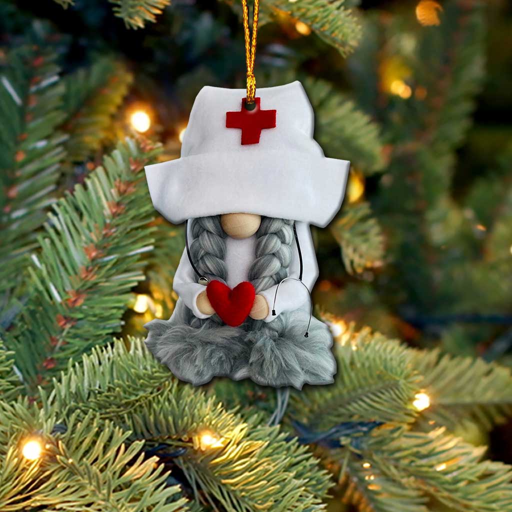 Weihnachtsschmuck „Gnome Nurse“ (beidseitig bedruckt)