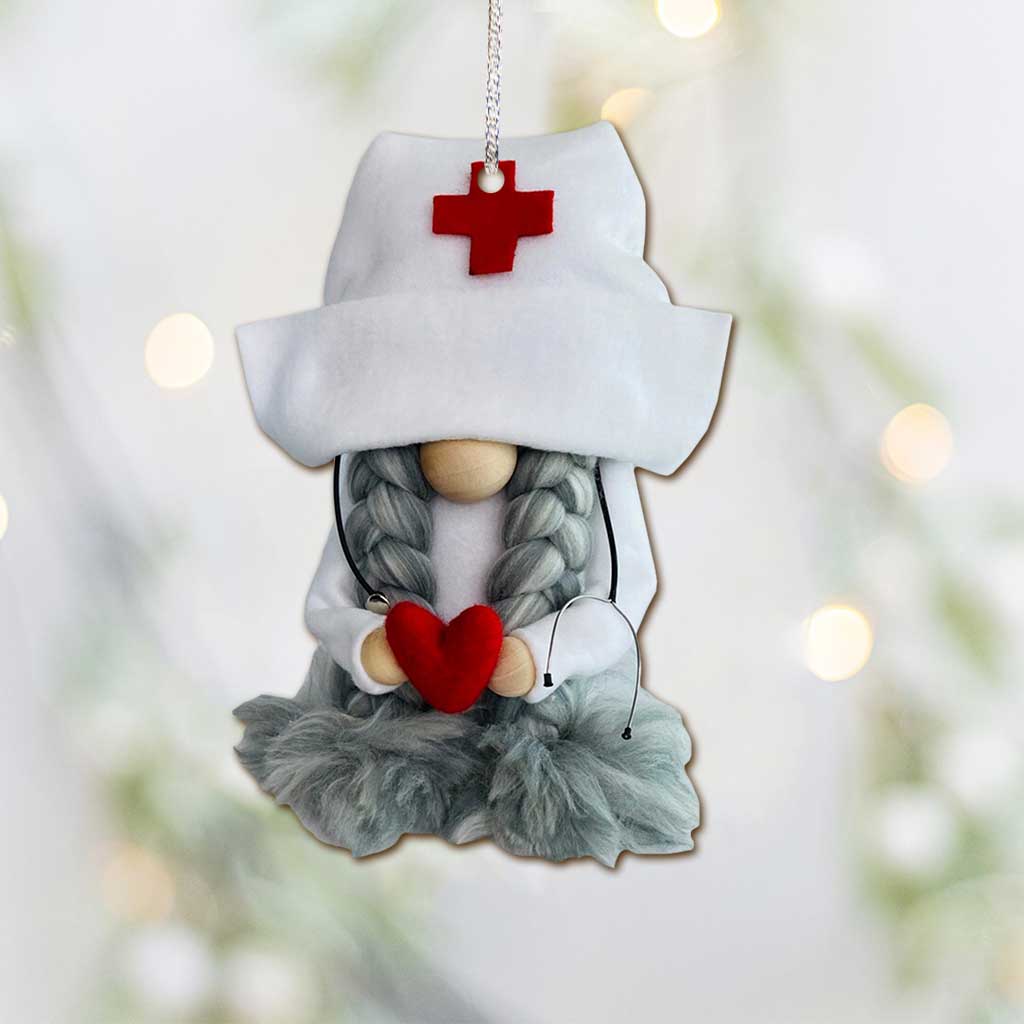 Weihnachtsschmuck „Gnome Nurse“ (beidseitig bedruckt)