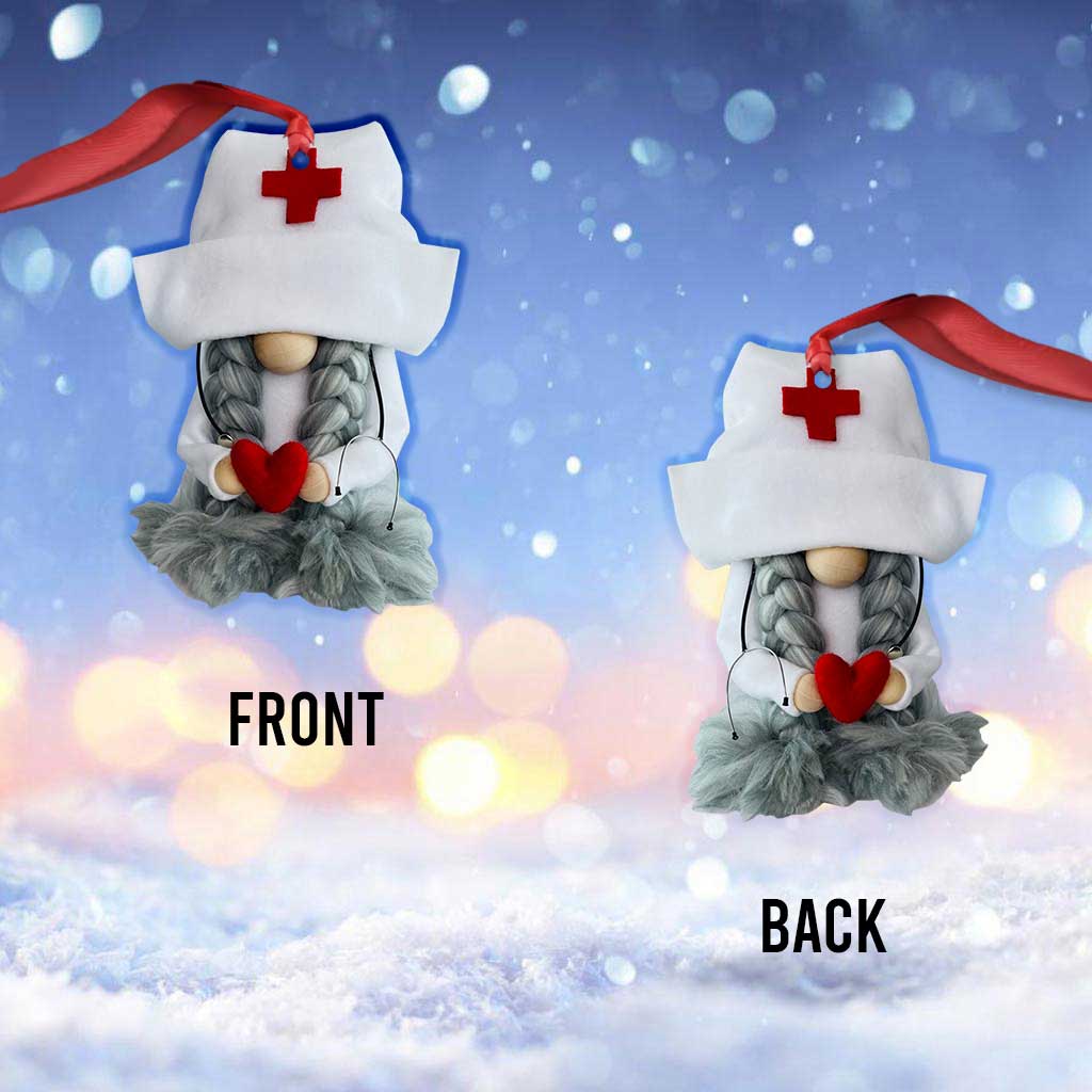 Weihnachtsschmuck „Gnome Nurse“ (beidseitig bedruckt)