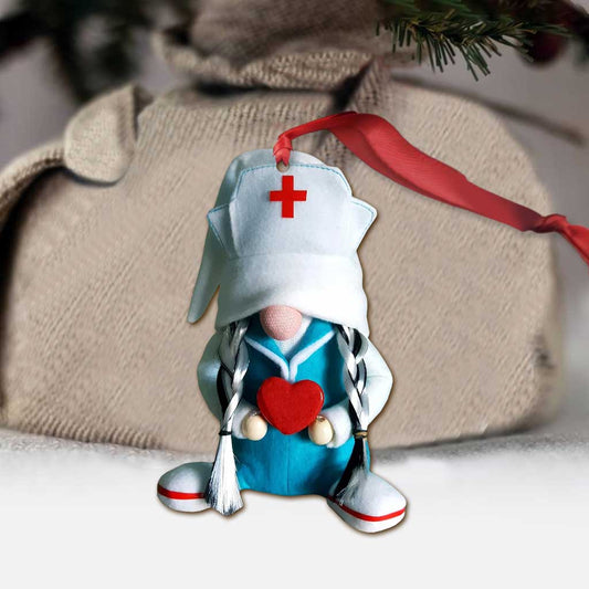 Weihnachtsschmuck „Gnome Nurse“ (beidseitig bedruckt)