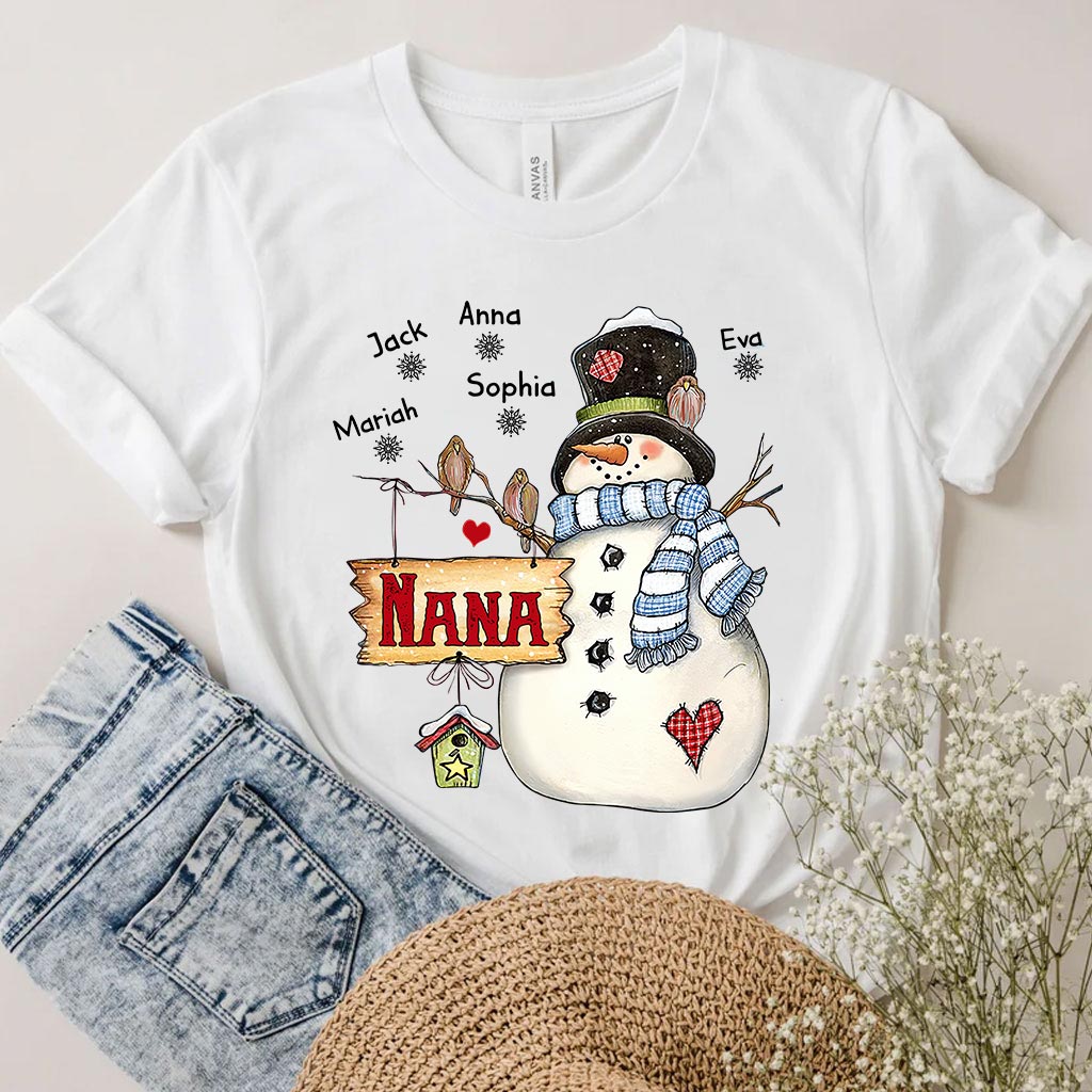 Nana Snowman – Personalisiertes Oma-T-Shirt und Hoodie