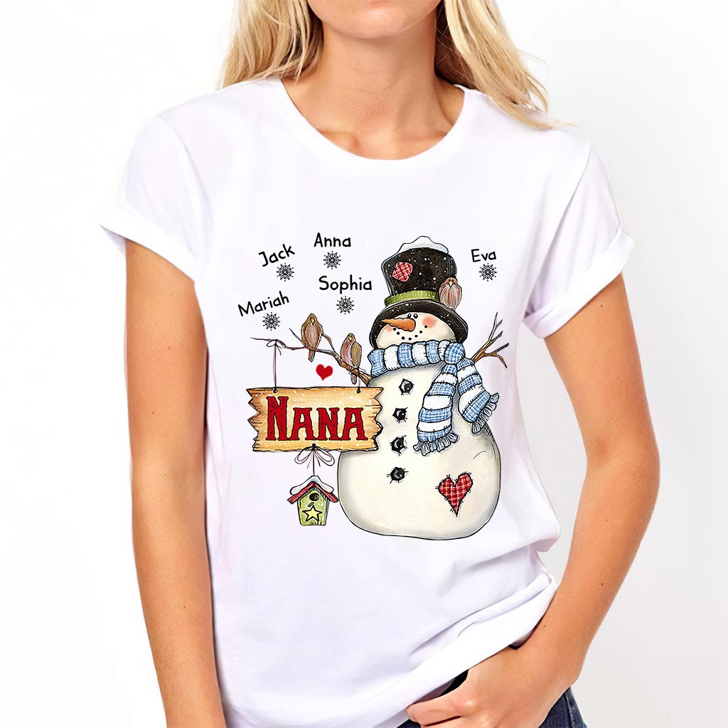 Nana Snowman – Personalisiertes Oma-T-Shirt und Hoodie