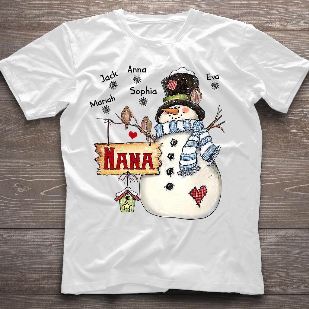 Nana Snowman – Personalisiertes Oma-T-Shirt und Hoodie