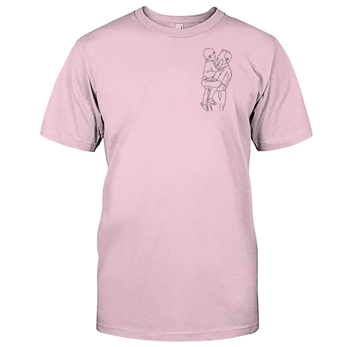 Individuelle Strichzeichnung – Personalisiertes, besticktes Opa-T-Shirt