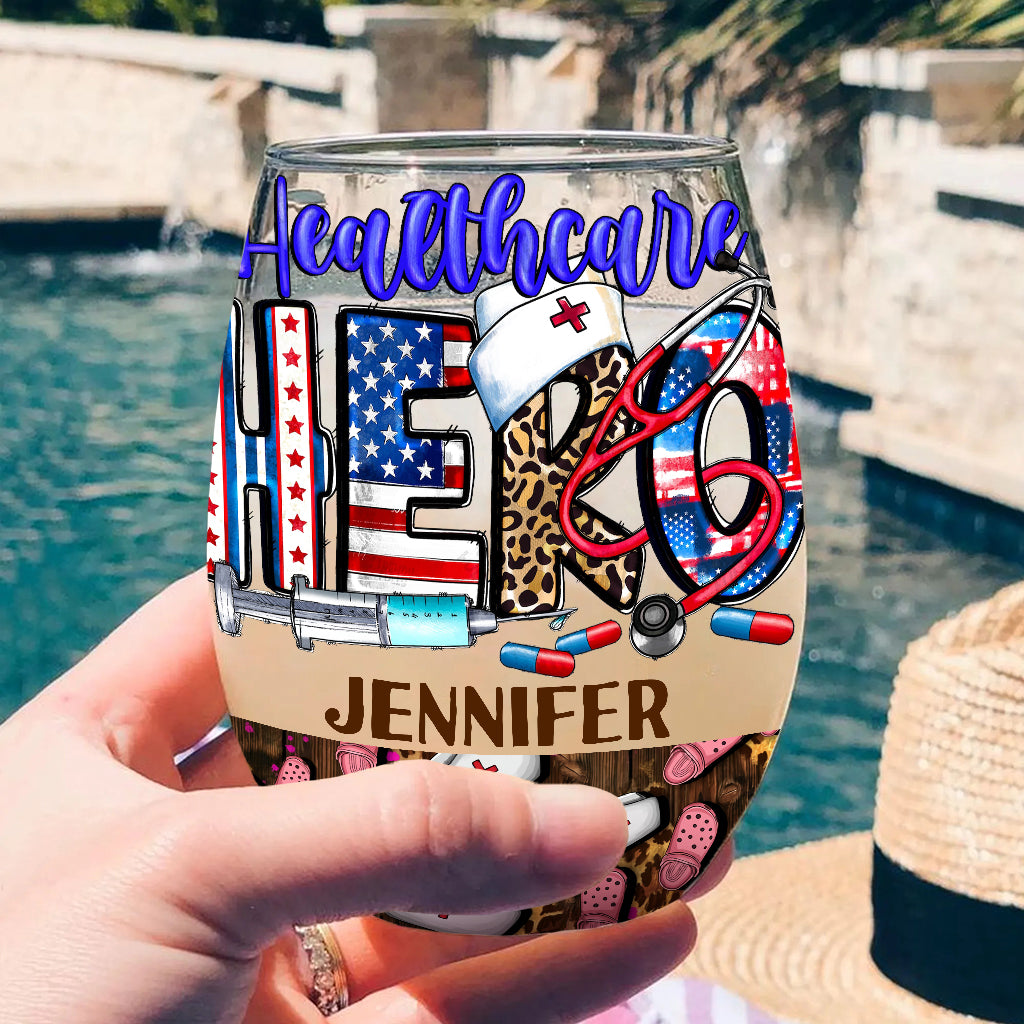 Krankenschwesterleben – Geschenkidee für Krankenschwestern, Mütter, Ehefrauen, Freundinnen – Personalisiertes Weinglas