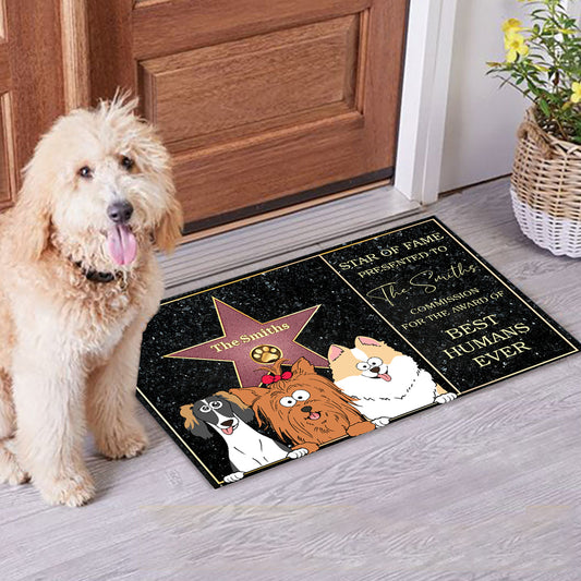Star Of Fame Best Humans Ever - Personalisierte Hunde-Fußmatte