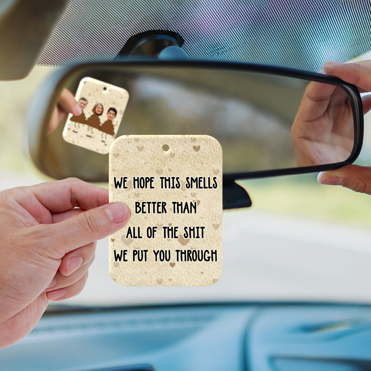 Hoffentlich riecht es jetzt besser – Personalisierter rechteckiger Lufterfrischer „Mutter“