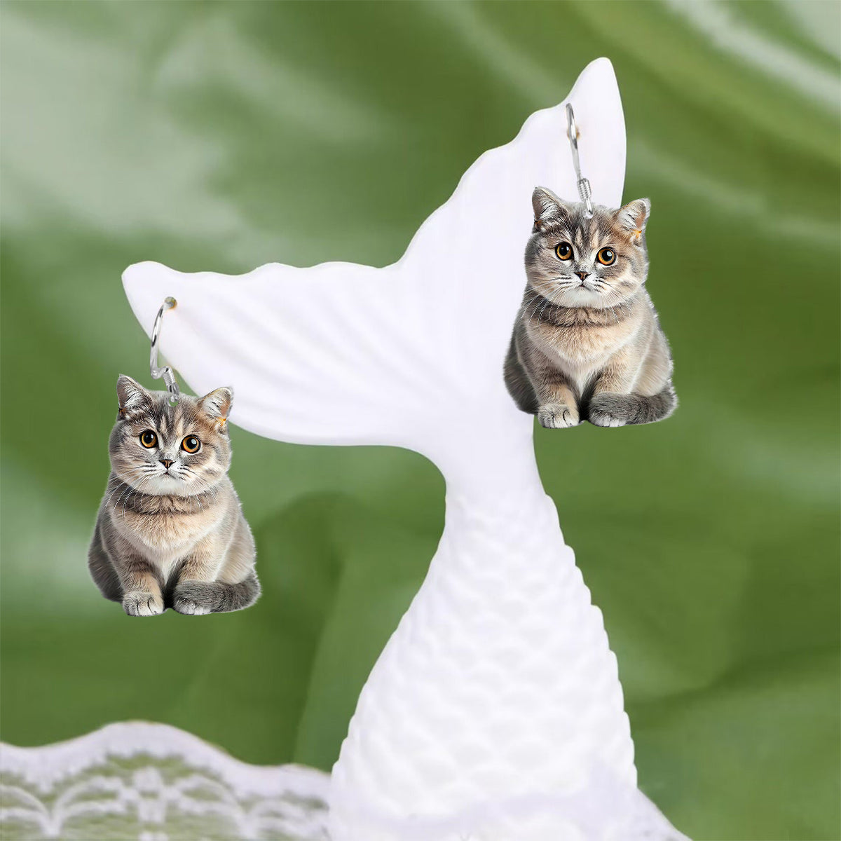 Personalisierte Foto-Ohrringe – Geschenk für Katzenliebhaber, Hundeliebhaber – Personalisierte Ohrringe