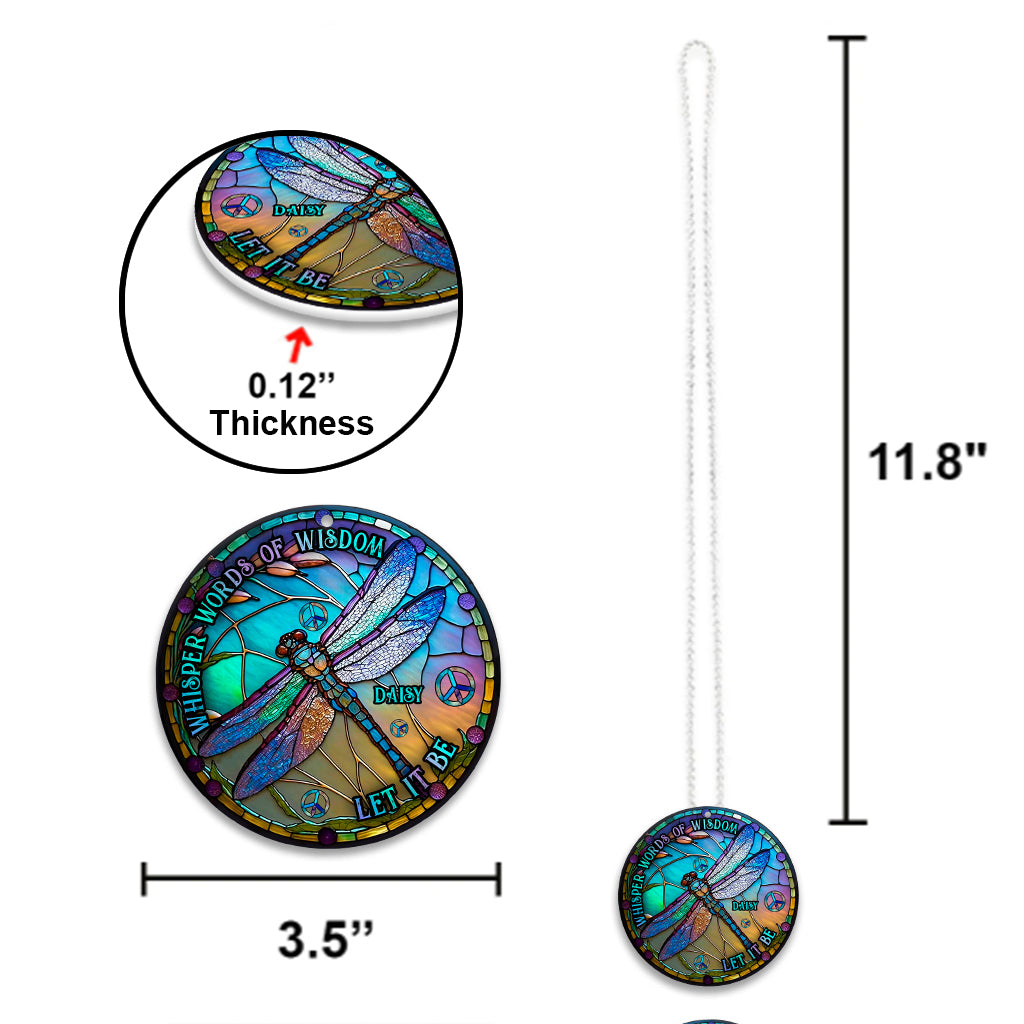 „Whisper Words Of Wisdom Let It Be“ – personalisierter Hippie-Autoanhänger