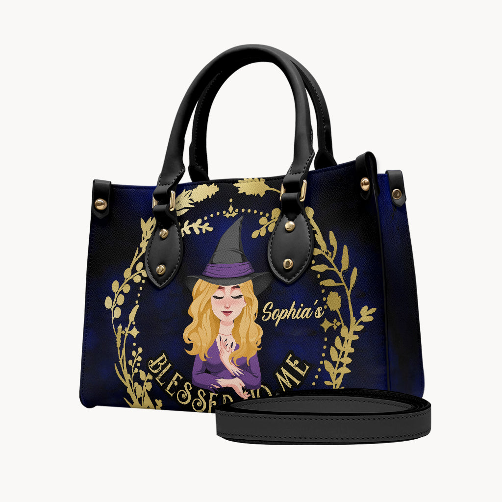 Gesegnetes Zuhause – Personalisierte Hexen-Lederhandtasche