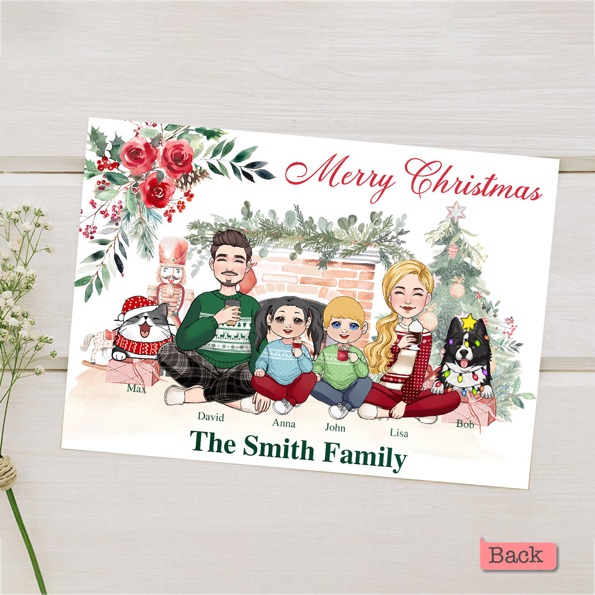 Merry Christmas - Personalized Family Greeting Card