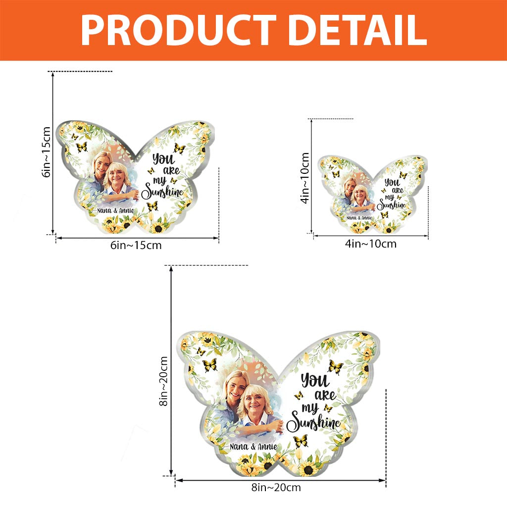 Du bist mein Sonnenschein – Personalisierte Acrylplakette in individueller Form für die Mutter