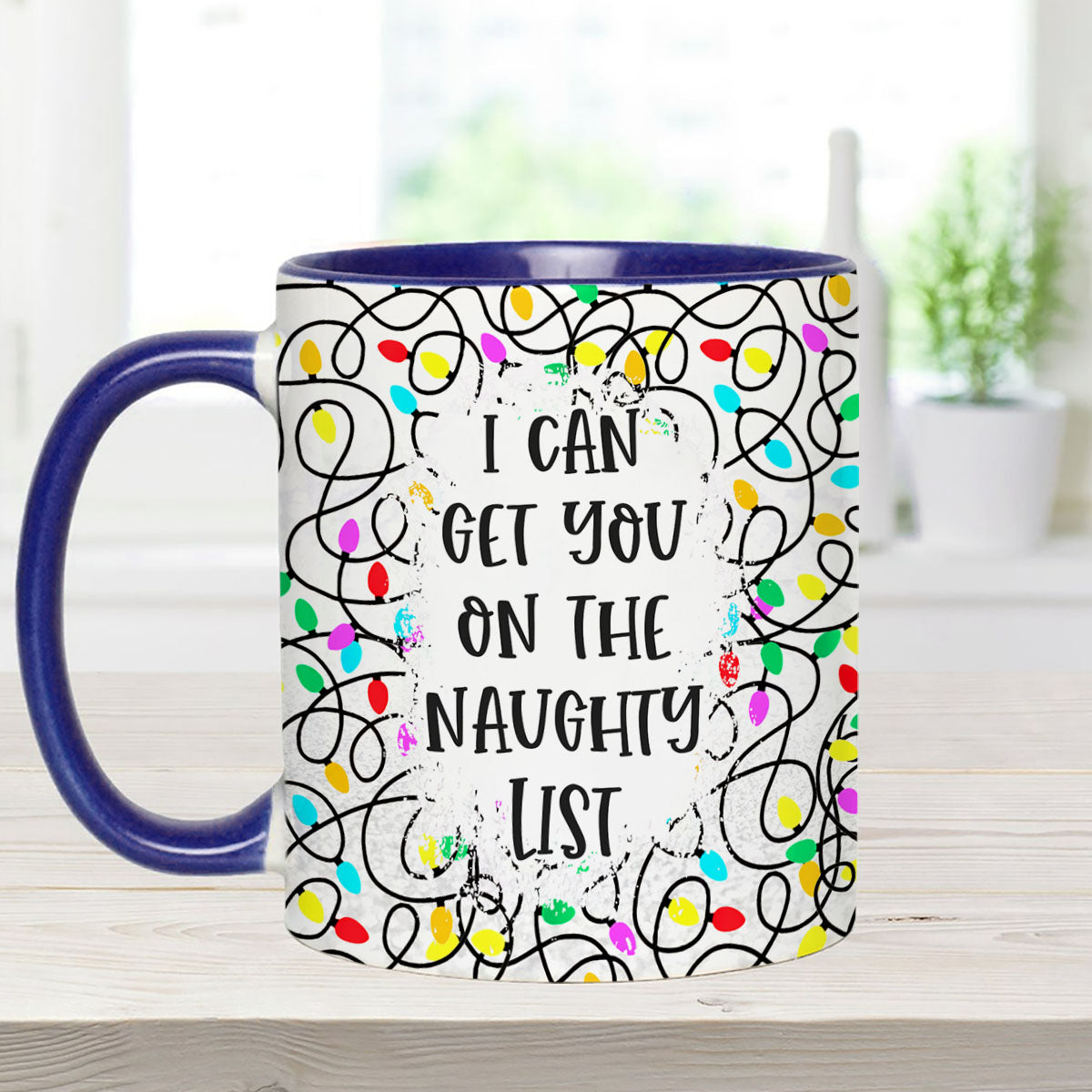 Ich kann dich auf die Liste der Unartigen bringen – Geschenk für Ehemann, Ehefrau, Freund, Freundin – Personalisierte Tasse mit Akzent