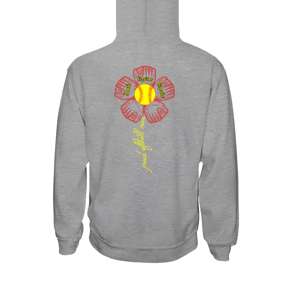 Proud Softball Mom Grandma Aunt - Personalized Softball T-shirt and Hoodie