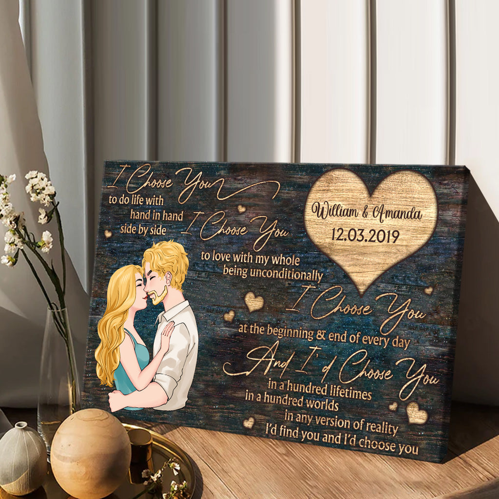 Ich wähle dich – Personalisierte Leinwand und Poster für Paare