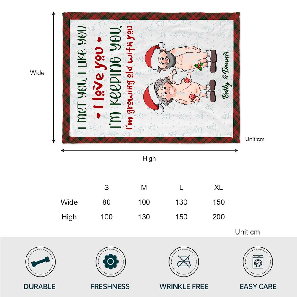Ich werde mit dir alt – Geschenk für Ehemann, Ehefrau – Personalisierte Decke