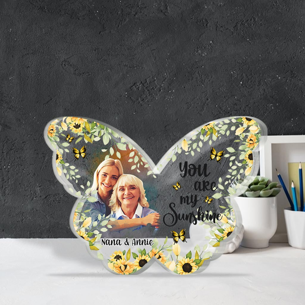 Du bist mein Sonnenschein – Personalisierte Acrylplakette in individueller Form für die Mutter