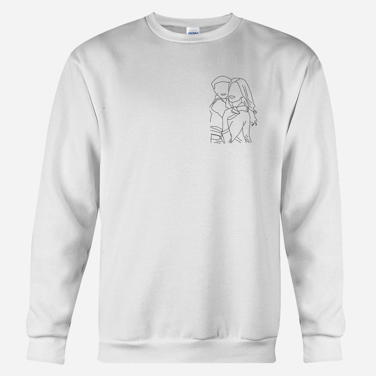 Individuelle Linienzeichnung – Personalisierter bestickter Pullover für Mütter