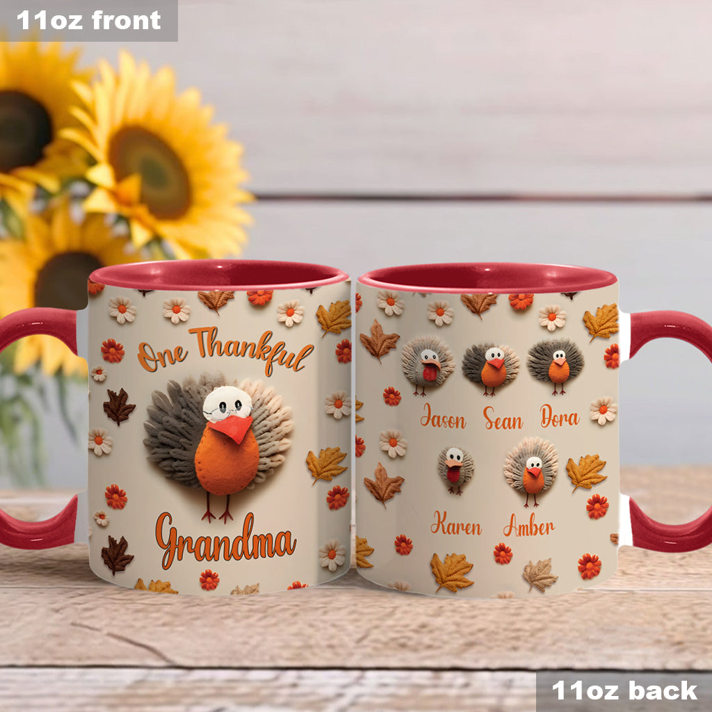 Eine dankbare Oma – Geschenk für Oma, Mama – Personalisierte Tasse mit Akzent