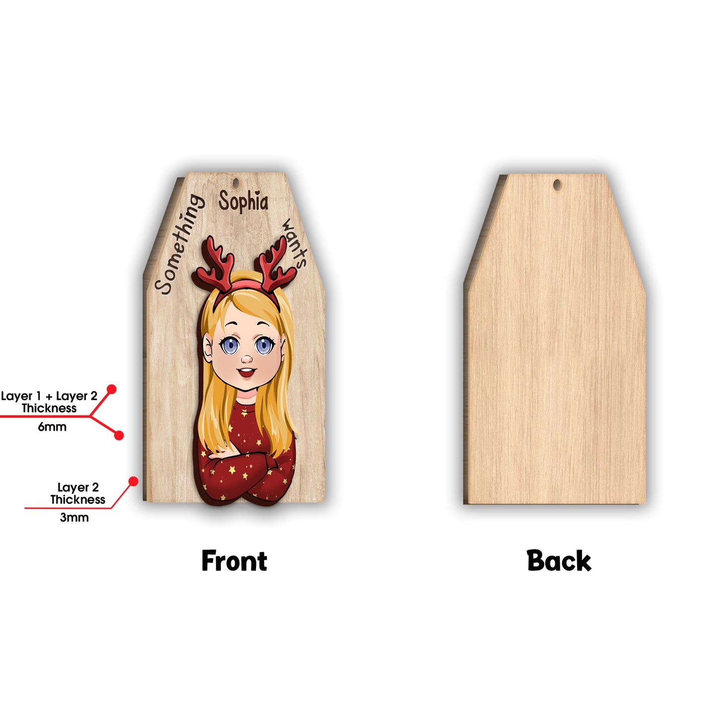 Something You Want Need Wear Read - Personalized Grandma 2 Layered Piece Ornament