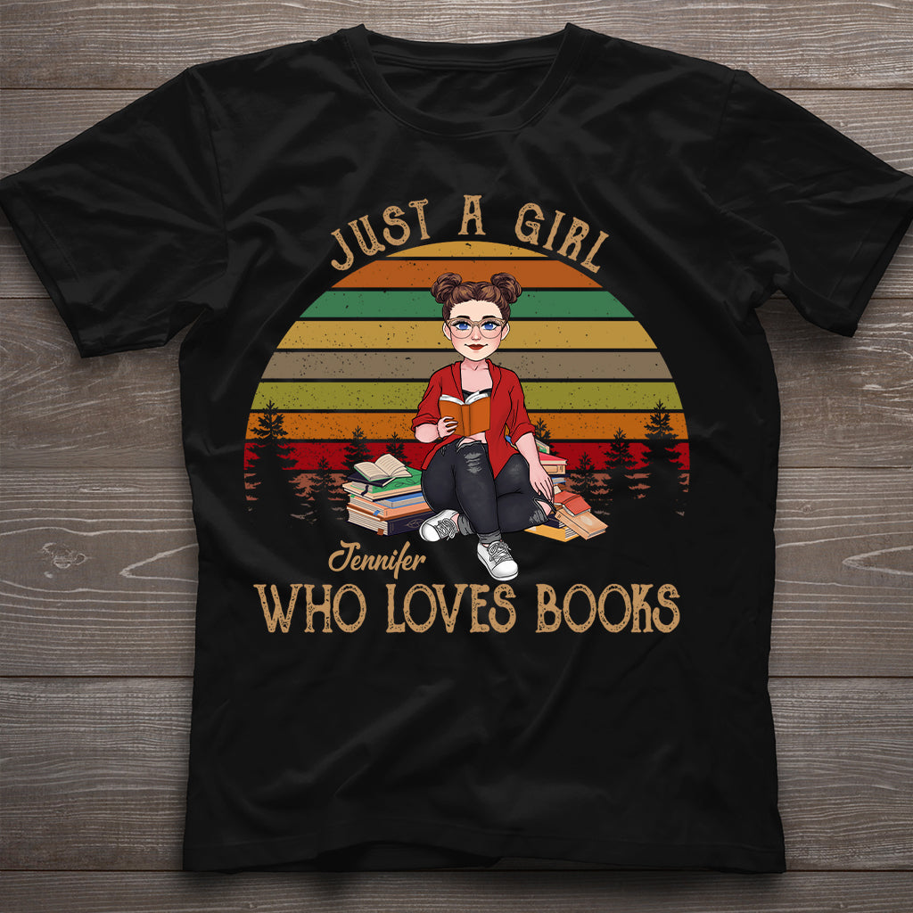 Einfach ein Mädchen, das Bücher liebt – personalisiertes Buch-T-Shirt & Hoodie