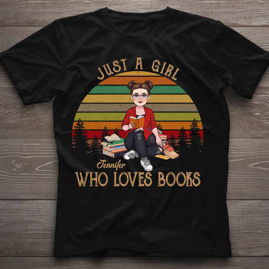 Einfach ein Mädchen, das Bücher liebt – personalisiertes Buch-T-Shirt & Hoodie
