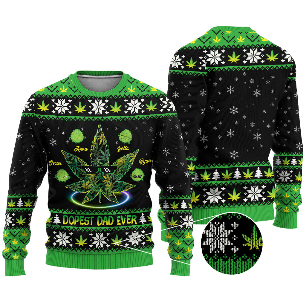 Der coolste Papa aller Zeiten – personalisierter Weed-Pullover